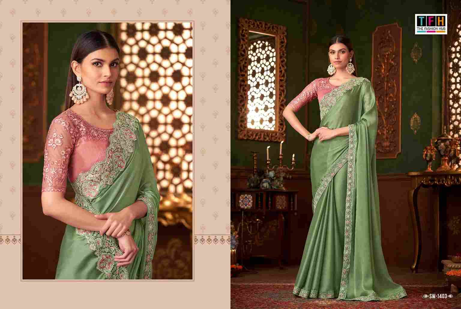 Sandalwood Vol-14 By TFH 1401 To 1418 Series Indian Traditional Wear Collection Beautiful Stylish Fancy Colorful Party Wear & Occasional Wear Chiffon/Georgette/Silk Sarees At Wholesale Price