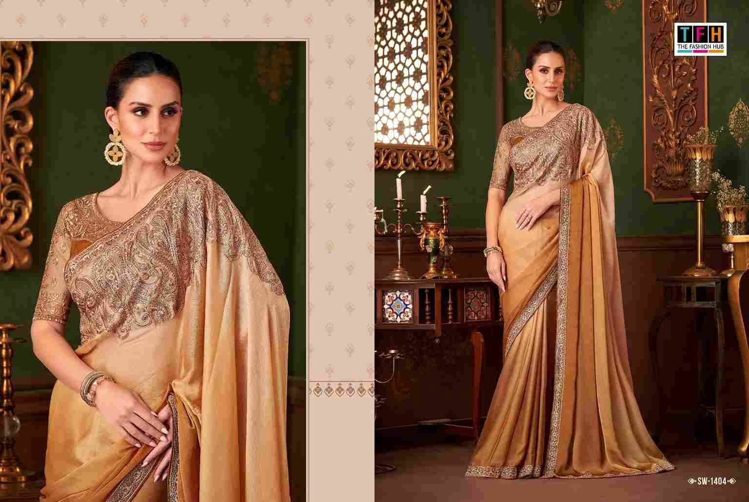 Sandalwood Vol-14 By TFH 1401 To 1418 Series Indian Traditional Wear Collection Beautiful Stylish Fancy Colorful Party Wear & Occasional Wear Chiffon/Georgette/Silk Sarees At Wholesale Price