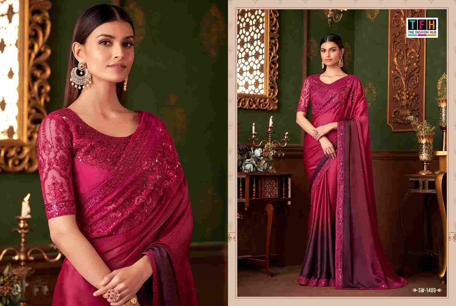 Sandalwood Vol-14 By TFH 1401 To 1418 Series Indian Traditional Wear Collection Beautiful Stylish Fancy Colorful Party Wear & Occasional Wear Chiffon/Georgette/Silk Sarees At Wholesale Price