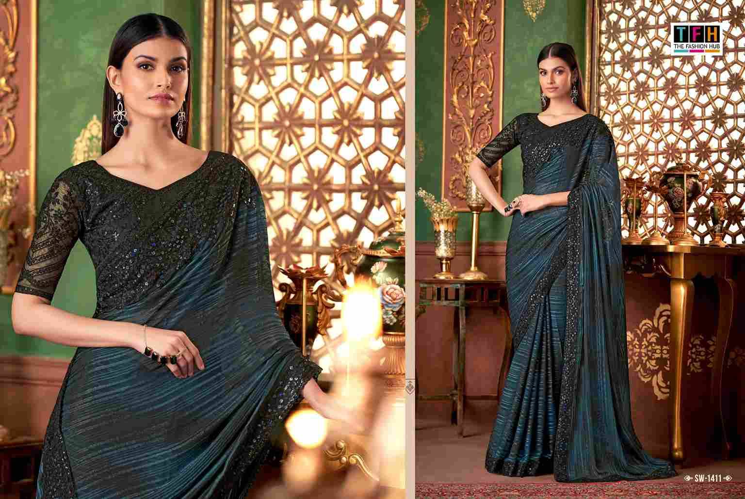 Sandalwood Vol-14 By TFH 1401 To 1418 Series Indian Traditional Wear Collection Beautiful Stylish Fancy Colorful Party Wear & Occasional Wear Chiffon/Georgette/Silk Sarees At Wholesale Price