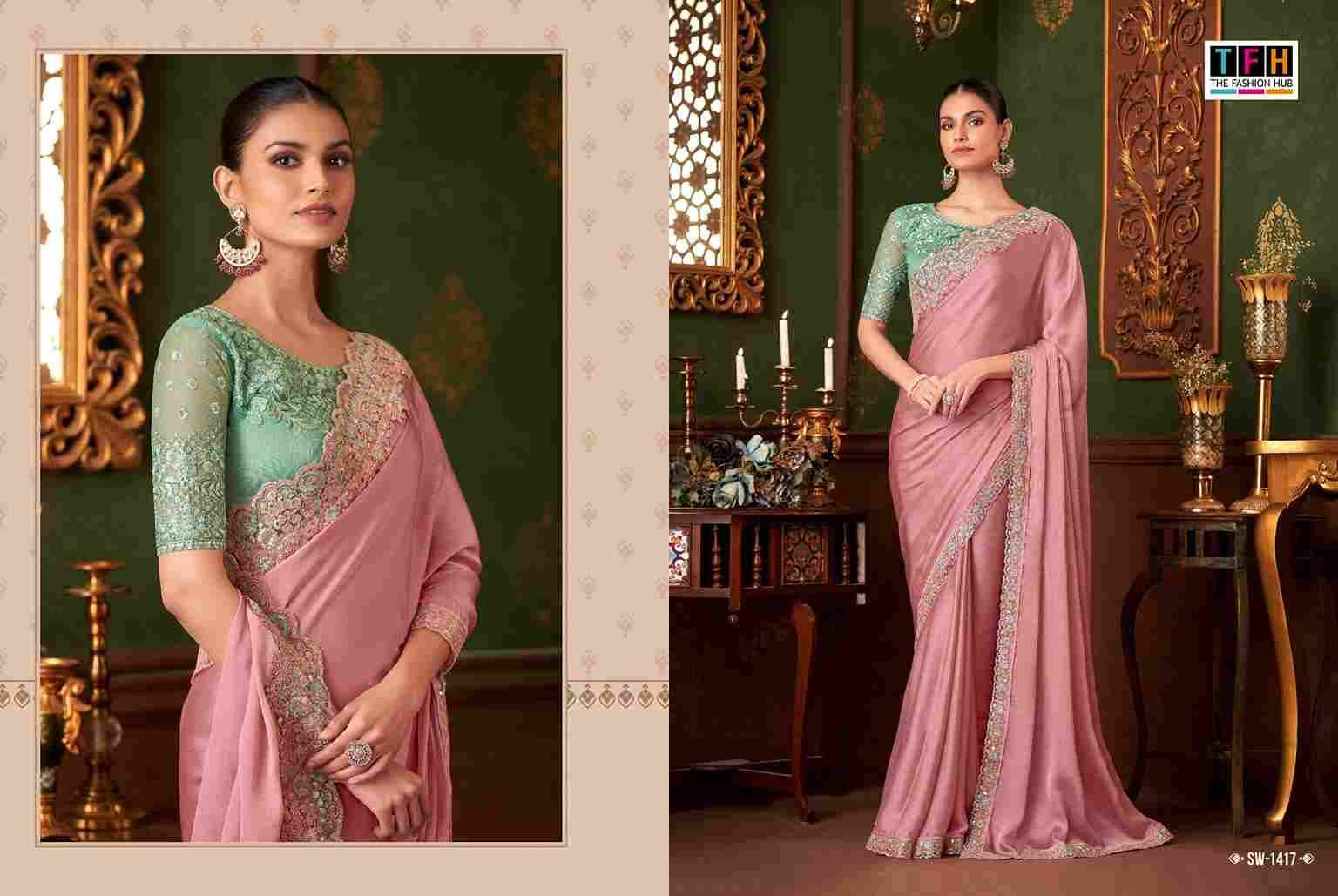 Sandalwood Vol-14 By TFH 1401 To 1418 Series Indian Traditional Wear Collection Beautiful Stylish Fancy Colorful Party Wear & Occasional Wear Chiffon/Georgette/Silk Sarees At Wholesale Price