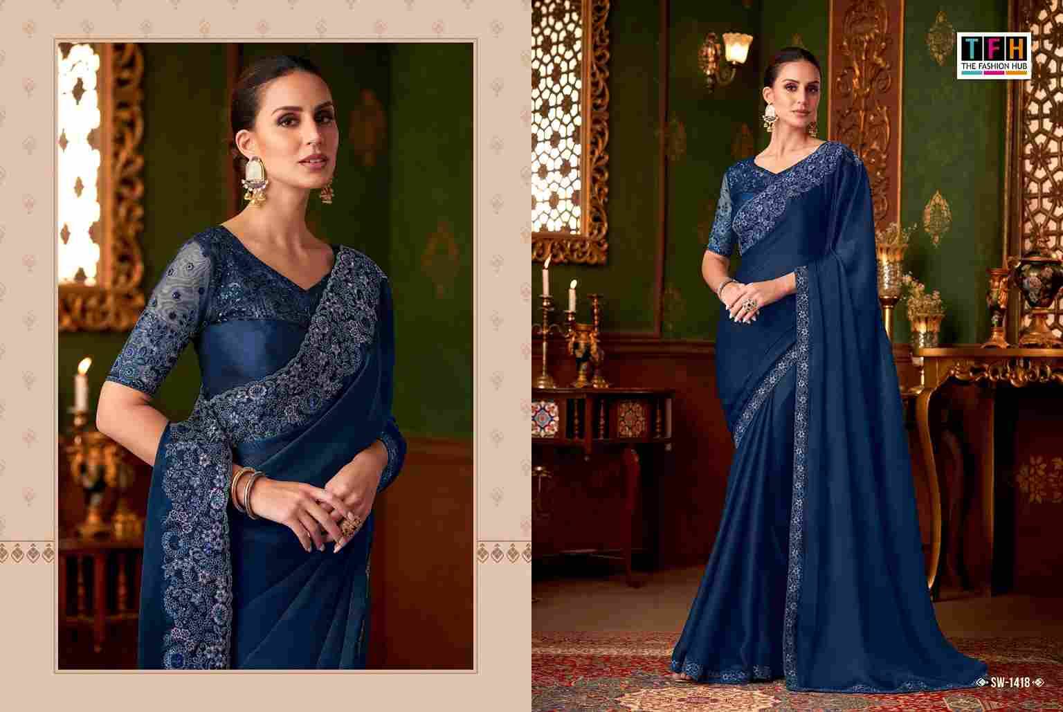 Sandalwood Vol-14 By TFH 1401 To 1418 Series Indian Traditional Wear Collection Beautiful Stylish Fancy Colorful Party Wear & Occasional Wear Chiffon/Georgette/Silk Sarees At Wholesale Price