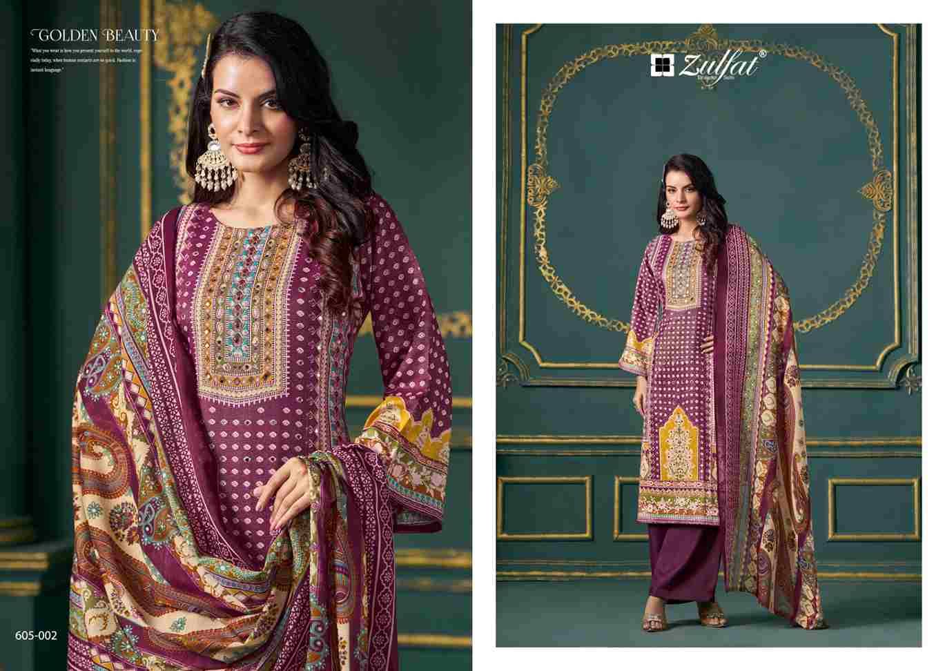 Tisha By Zulfat 605-001 To 605-006 Series Beautiful Festive Suits Stylish Fancy Colorful Casual Wear & Ethnic Wear Pure Viscose Rayon Print Dresses At Wholesale Price