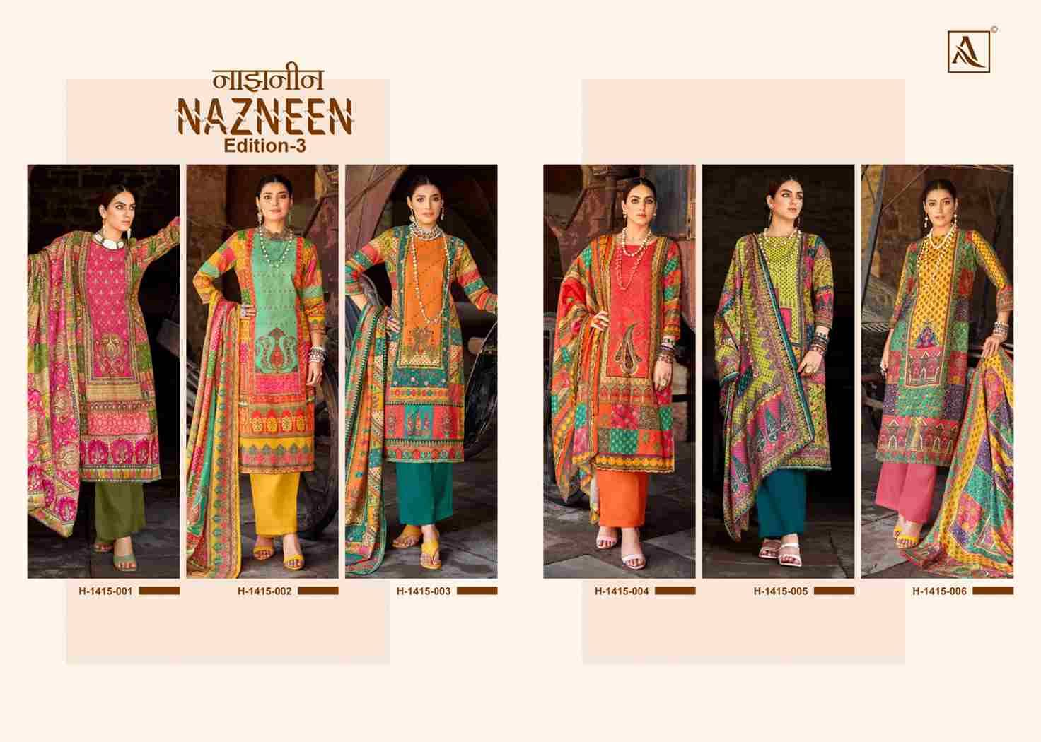 Nazneen Vol-3 By Alok Suit 1415-001 To 1415-006 Series Indian Traditional Wear Collection Beautiful Stylish Fancy Colorful Party Wear & Wear Visocse Pashmina Dress At Wholesale Price