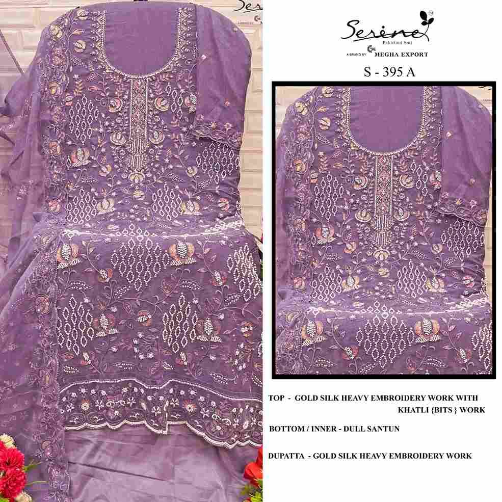 Serene Hit Design S-395 Colours By Serene S-395-A To S-395-D Series Designer Pakistani Suits Beautiful Fancy Colorful Stylish Party Wear & Occasional Wear Silk Embroidered Dresses At Wholesale Price