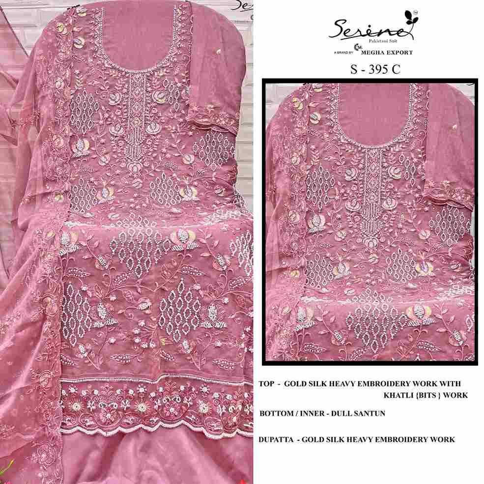 Serene Hit Design S-395 Colours By Serene S-395-A To S-395-D Series Designer Pakistani Suits Beautiful Fancy Colorful Stylish Party Wear & Occasional Wear Silk Embroidered Dresses At Wholesale Price