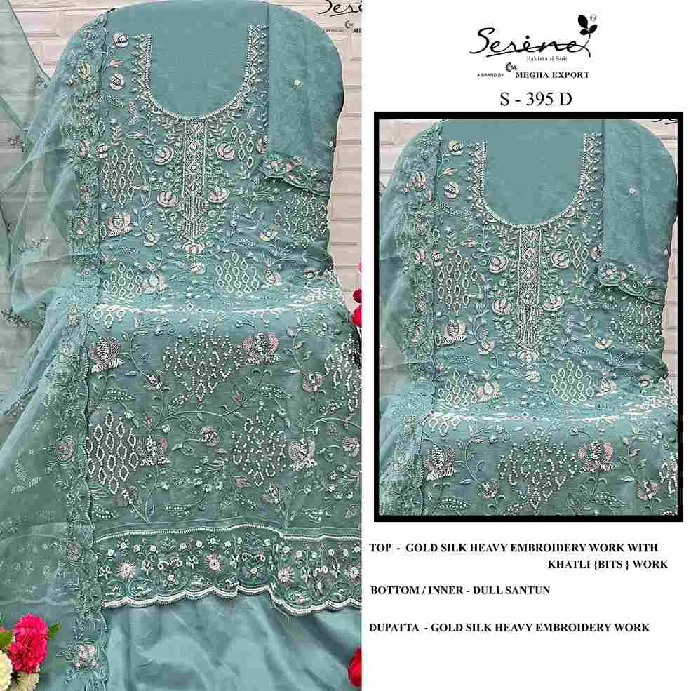 Serene Hit Design S-395 Colours By Serene S-395-A To S-395-D Series Designer Pakistani Suits Beautiful Fancy Colorful Stylish Party Wear & Occasional Wear Silk Embroidered Dresses At Wholesale Price