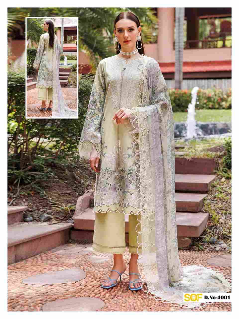 Ayra.B Vol-4 By Shree Om Fab 4001 To 4006 Series Designer Pakistani Suits Beautiful Fancy Stylish Colorful Party Wear & Occasional Wear Pure Lawn With Embroidery Dresses At Wholesale Price