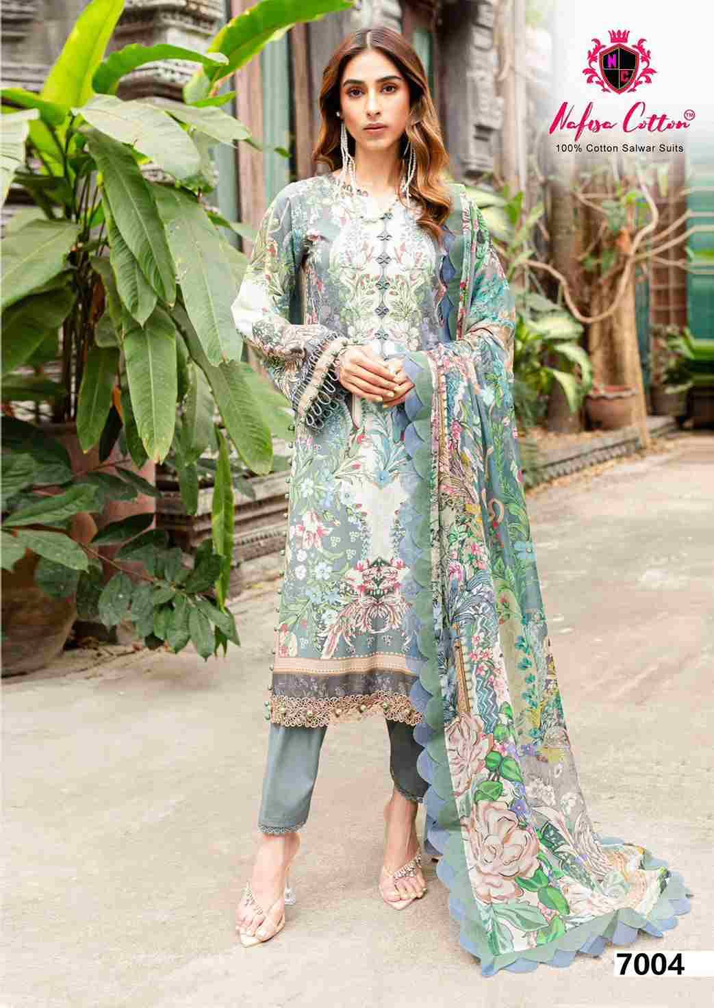 Esra Vol-7 By Nafisa Cotton 7001 To 7006 Series Beautiful Stylish Festive Suits Fancy Colorful Casual Wear & Ethnic Wear & Ready To Wear Pure Cotton Dresses At Wholesale Price