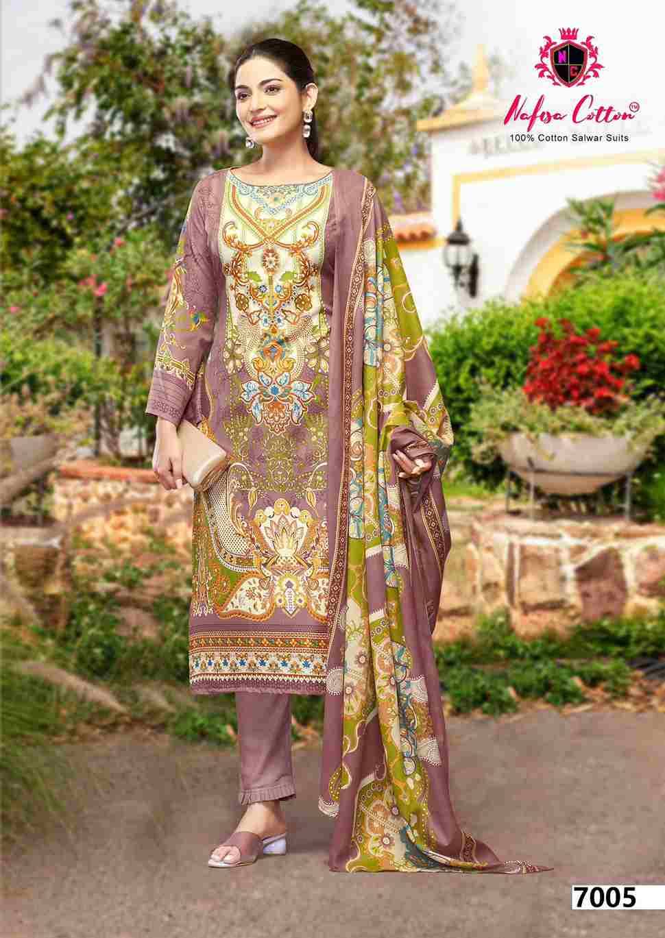 Esra Vol-7 By Nafisa Cotton 7001 To 7006 Series Beautiful Stylish Festive Suits Fancy Colorful Casual Wear & Ethnic Wear & Ready To Wear Pure Cotton Dresses At Wholesale Price