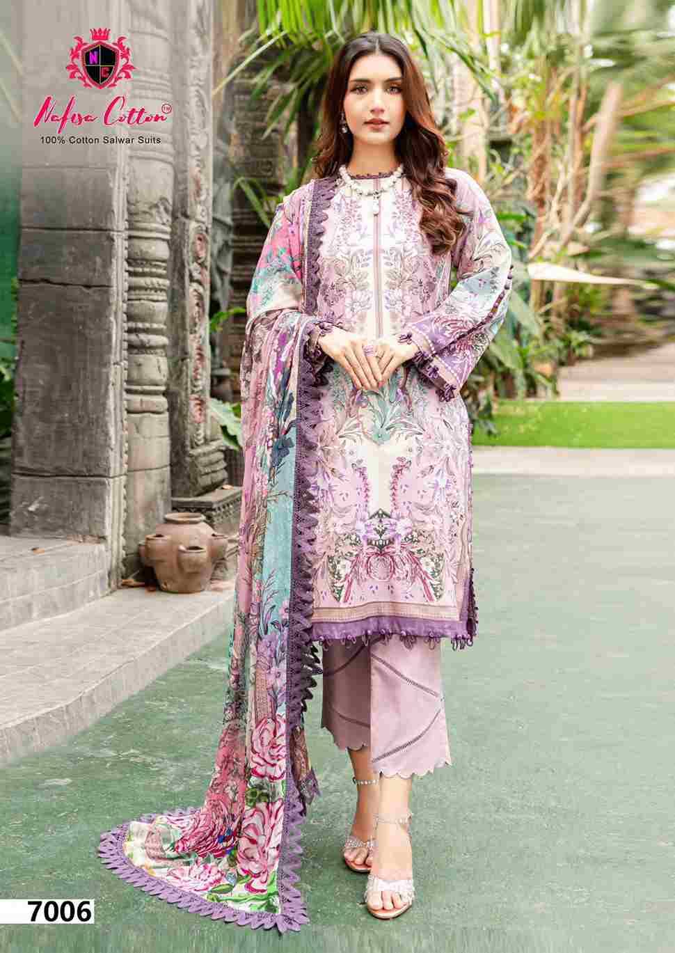 Esra Vol-7 By Nafisa Cotton 7001 To 7006 Series Beautiful Stylish Festive Suits Fancy Colorful Casual Wear & Ethnic Wear & Ready To Wear Pure Cotton Dresses At Wholesale Price