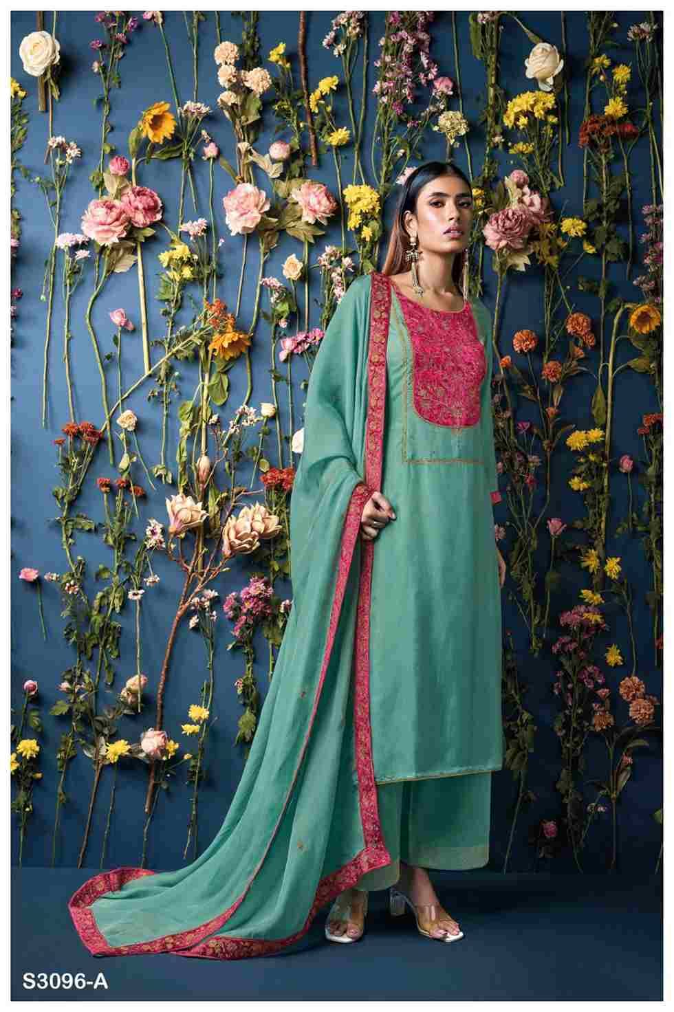 Pranjal-3096 By Ganga Fashion 3096-A To 3096-B Series Beautiful Festive Suits Colorful Stylish Fancy Casual Wear & Ethnic Wear Pure Bemberg Silk Dresses At Wholesale Price