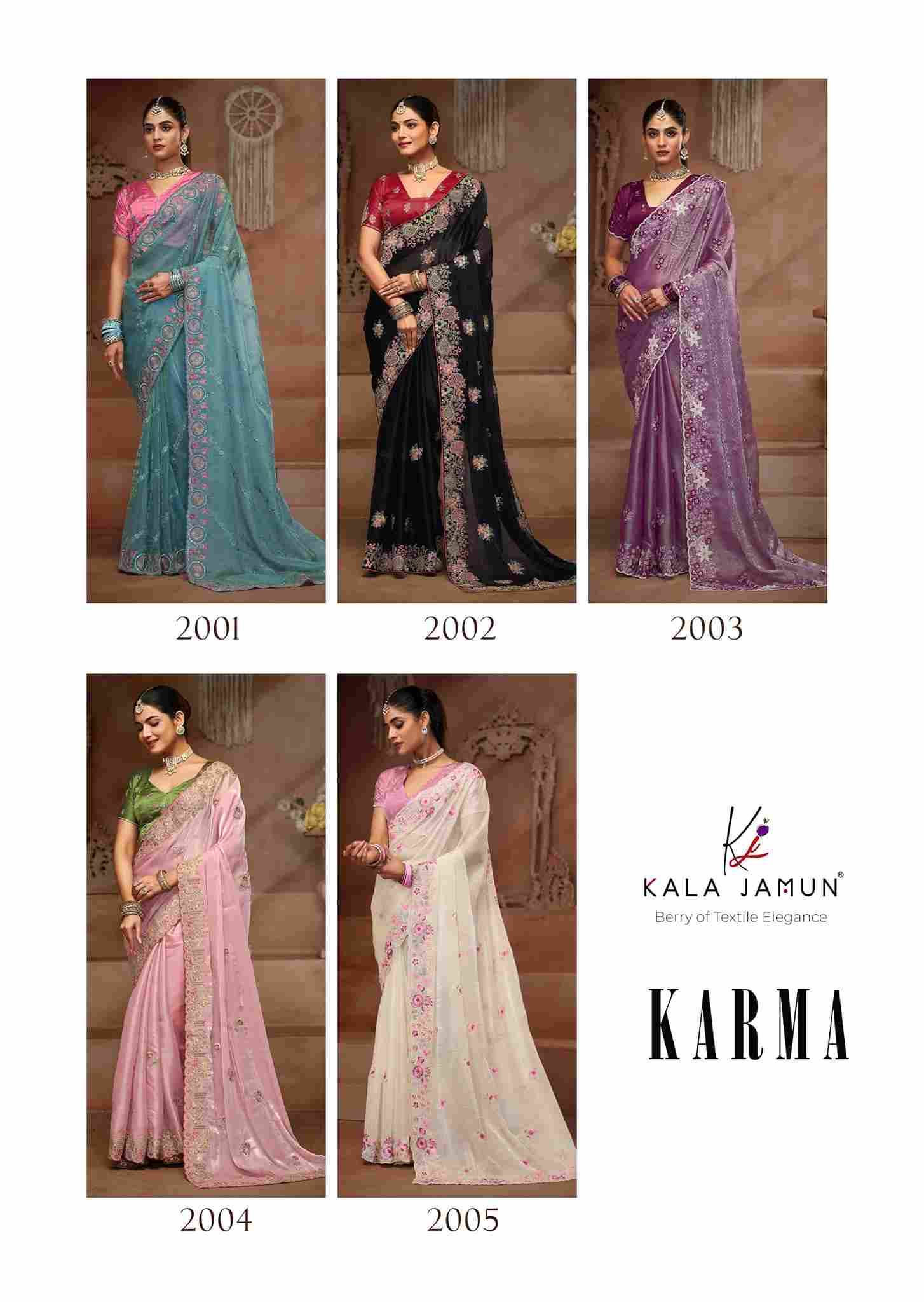 Karma By Kala Jamun 2001 To 2005 Series Indian Traditional Wear Collection Beautiful Stylish Fancy Colorful Party Wear & Occasional Wear Fancy Sarees At Wholesale Price