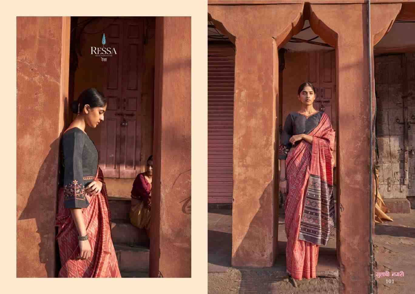 Gulabi Nagari By Ressa 101 To 108 Series Indian Traditional Wear Collection Beautiful Stylish Fancy Colorful Party Wear & Occasional Wear Fancy Sarees At Wholesale Price