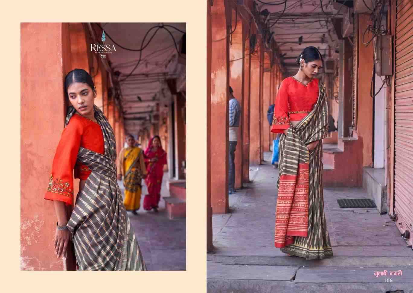 Gulabi Nagari By Ressa 101 To 108 Series Indian Traditional Wear Collection Beautiful Stylish Fancy Colorful Party Wear & Occasional Wear Fancy Sarees At Wholesale Price