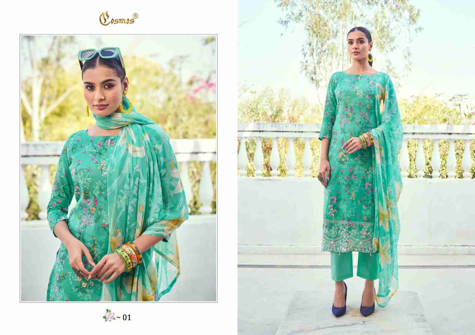 Noor Printkari Vol-1 By Cosmos 01 To 10 Series Beautiful Festive Suits Colorful Stylish Fancy Casual Wear & Ethnic Wear Cambric Cotton Print Dresses At Wholesale Price