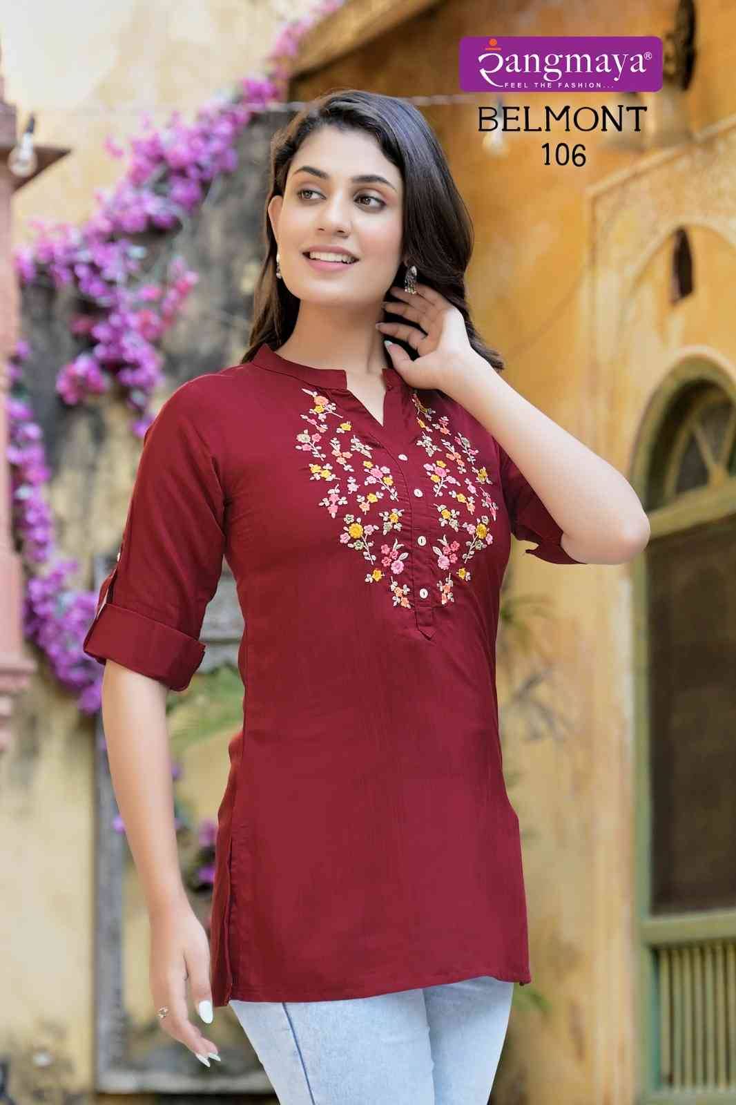 Belmont By Rangmaya 101 To 107 Series Designer Stylish Fancy Colorful Beautiful Party Wear & Ethnic Wear Collection Imported Tops At Wholesale Price