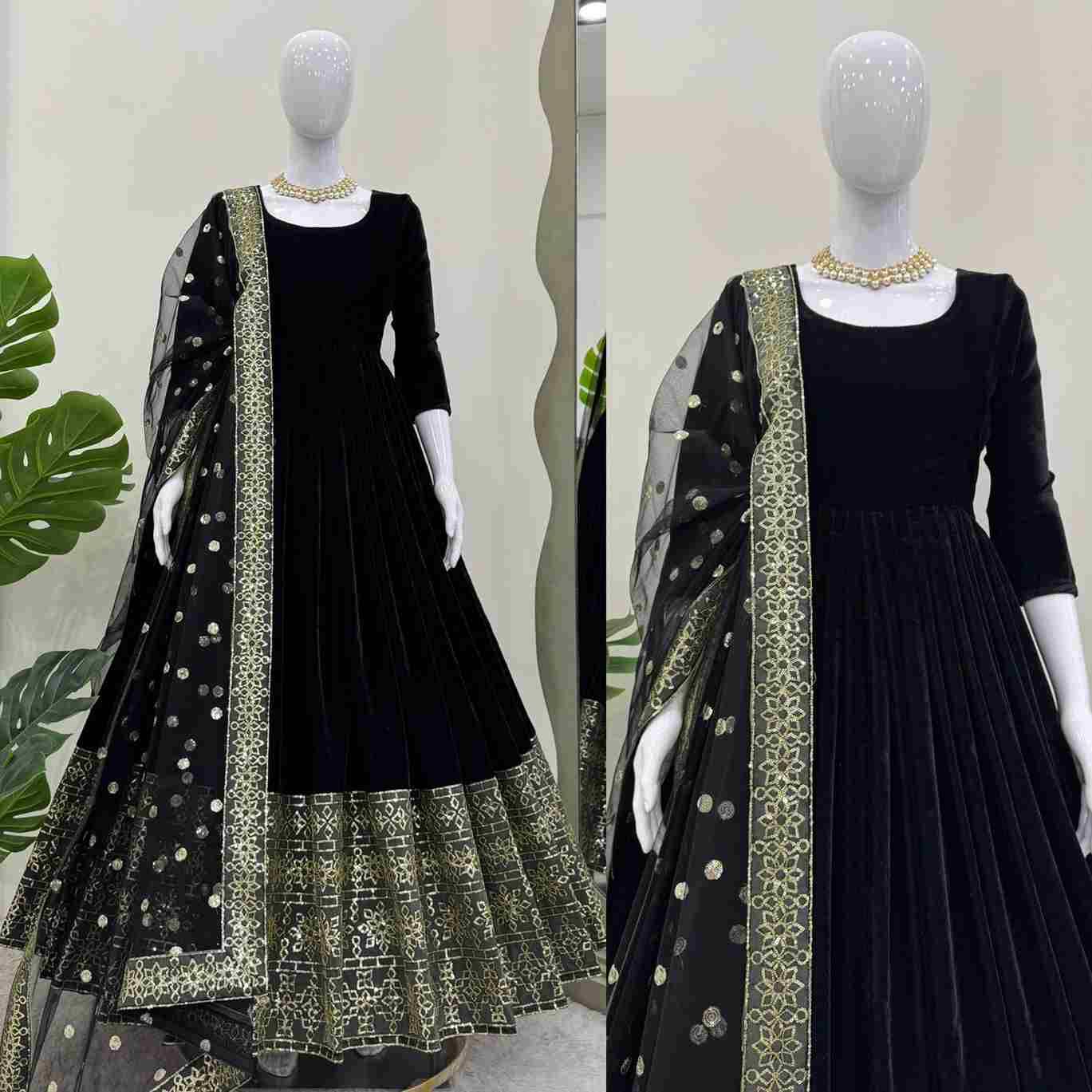 R-5794 By Fashid Wholesale Designer Stylish Fancy Colorful Beautiful Party Wear & Ethnic Wear Collection Viscose Velvet Gown With Dupatta At Wholesale Price