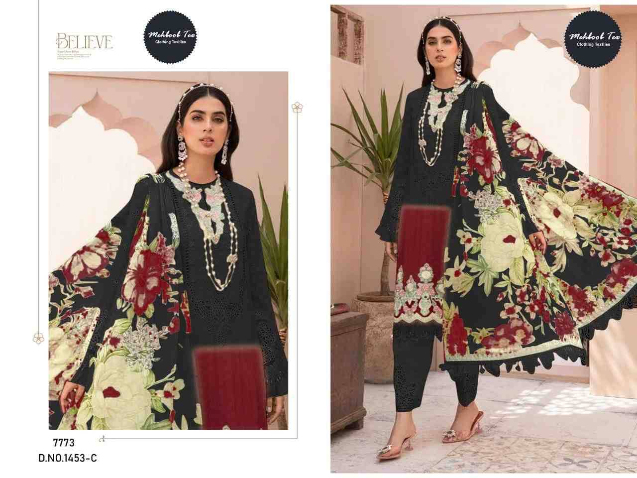 Mehboob Hit Design 1453 Colours By Mehboob Tex 1453-A To 1453-C Series Beautiful Winter Collection Pakistani Suits Stylish Fancy Colorful Casual Wear & Ethnic Wear Pure Cotton Print With Embroidery Dresses At Wholesale Price