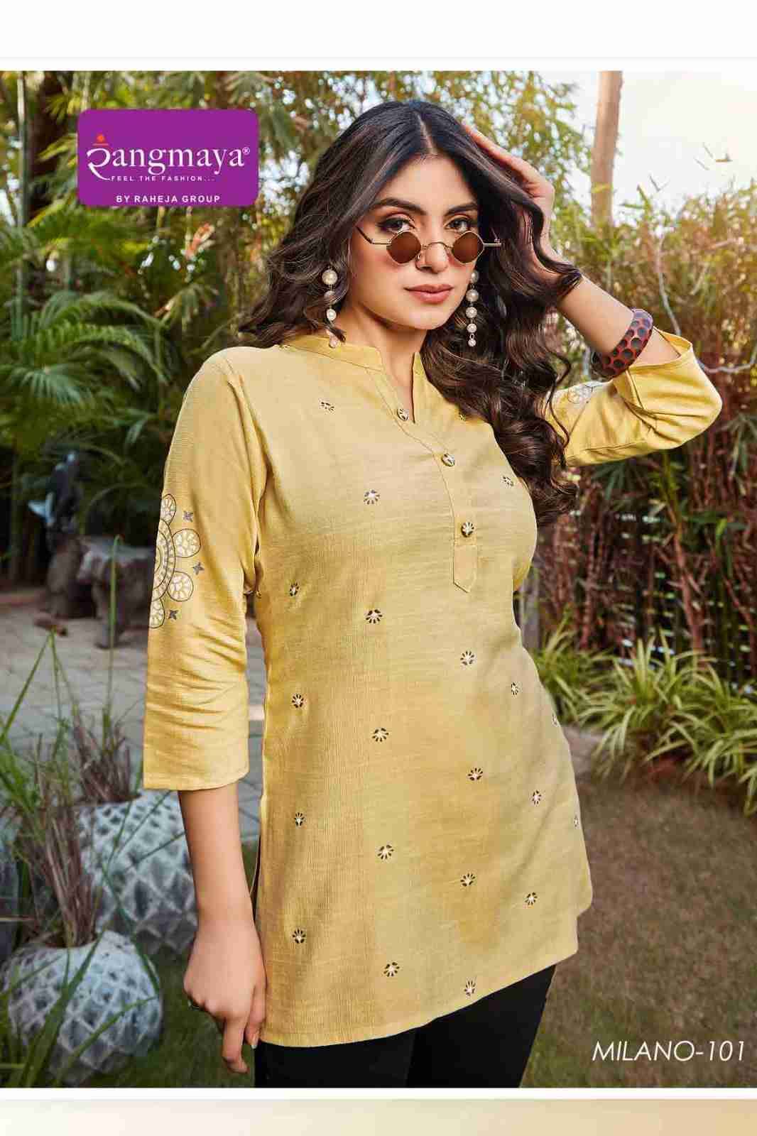 Milano By Rangmaya 101 To 108 Series Designer Stylish Fancy Colorful Beautiful Party Wear & Ethnic Wear Collection Fancy Tops At Wholesale Price