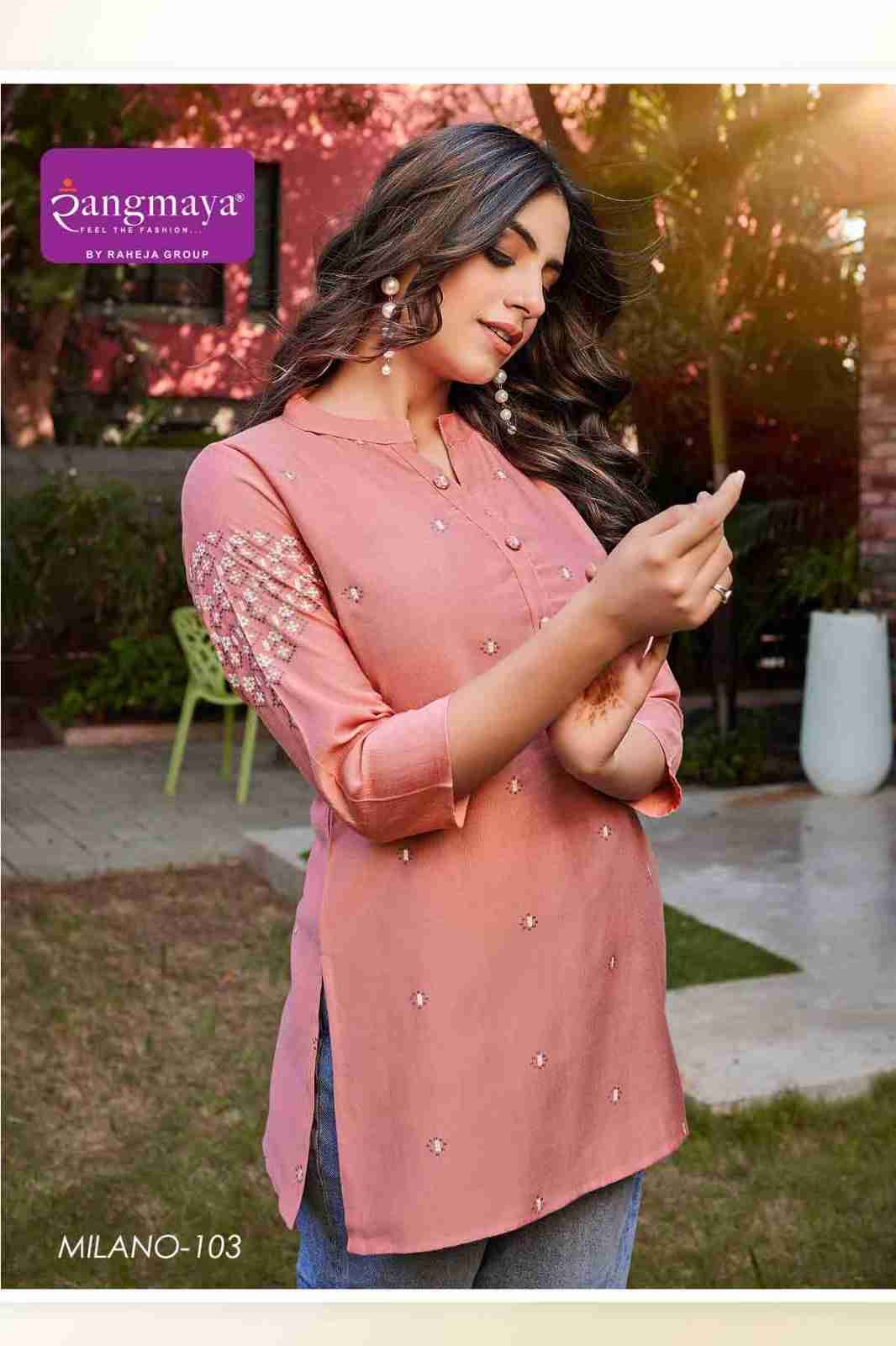 Milano By Rangmaya 101 To 108 Series Designer Stylish Fancy Colorful Beautiful Party Wear & Ethnic Wear Collection Fancy Tops At Wholesale Price