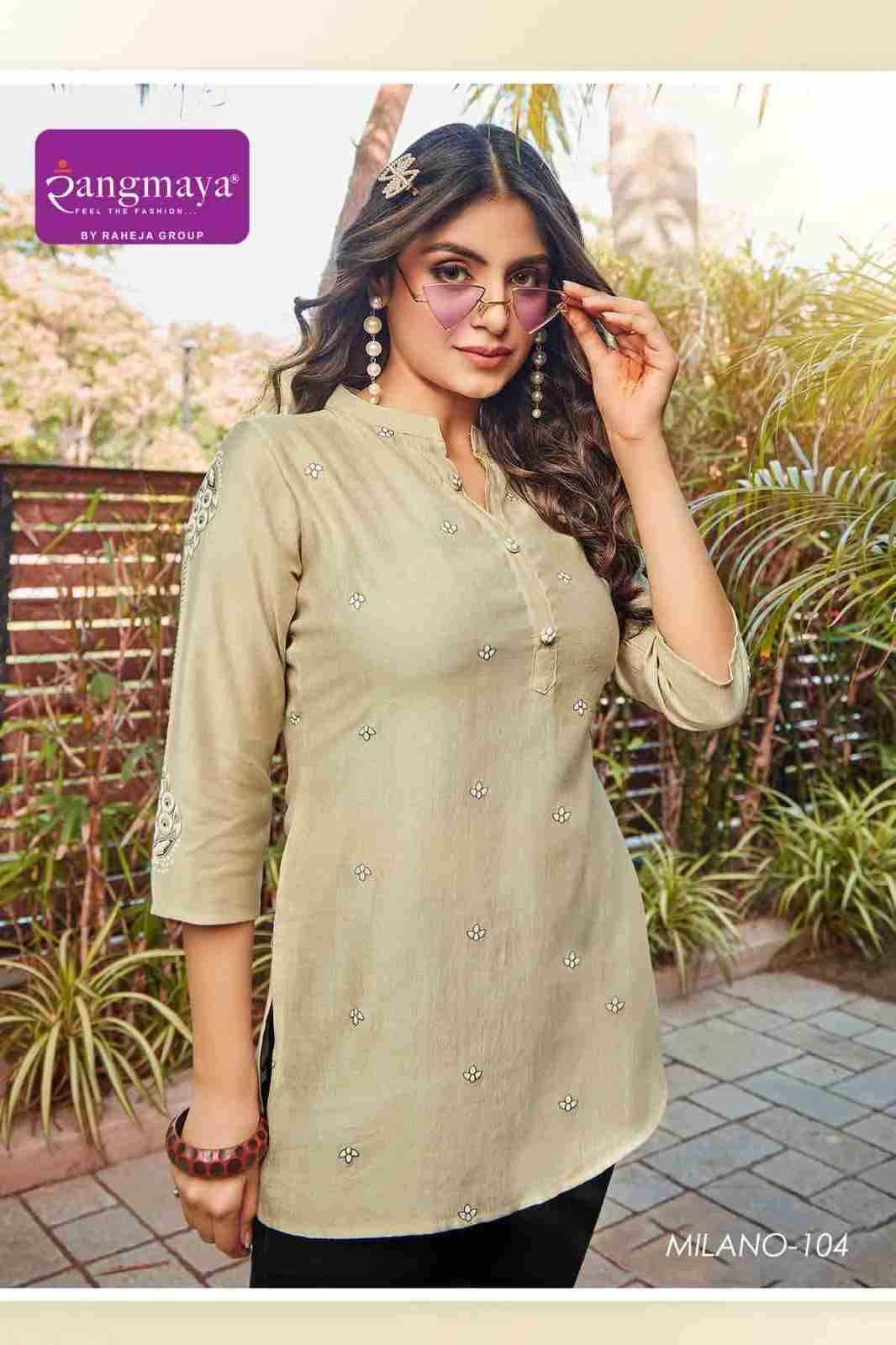 Milano By Rangmaya 101 To 108 Series Designer Stylish Fancy Colorful Beautiful Party Wear & Ethnic Wear Collection Fancy Tops At Wholesale Price