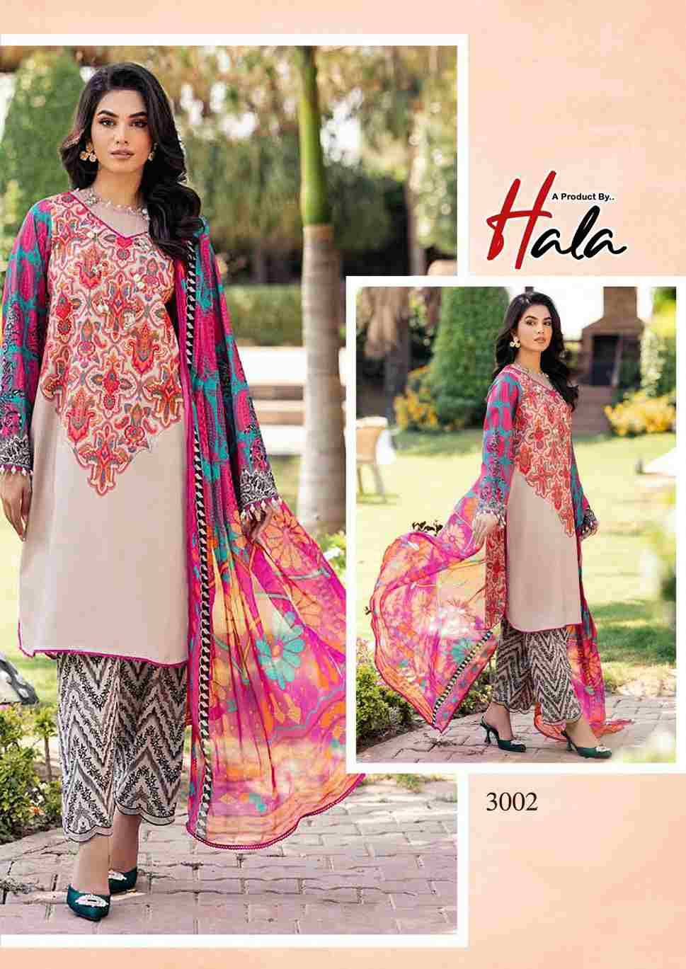 Hezal By Hala 3001 To 3006 Series Beautiful Festive Suits Stylish Fancy Colorful Casual Wear & Ethnic Wear Pure Cotton Digital Print Dresses At Wholesale Price