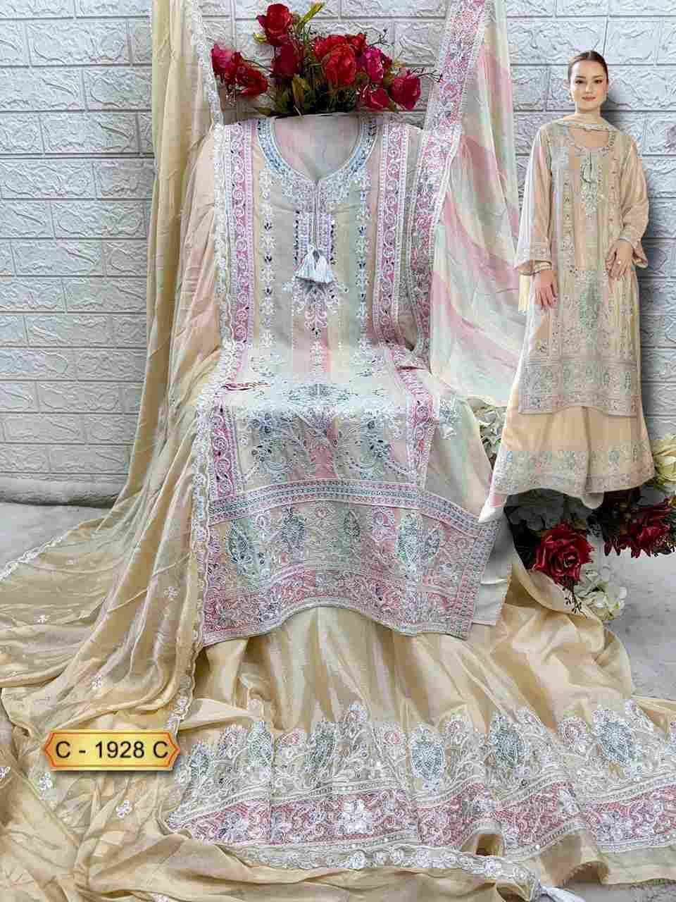 Fepic 1928 Colours By Fepic 1928-A To 1928-C Series Beautiful Pakistani Suits Colorful Stylish Fancy Casual Wear & Ethnic Wear Chinnon Embroidered Dresses At Wholesale Price