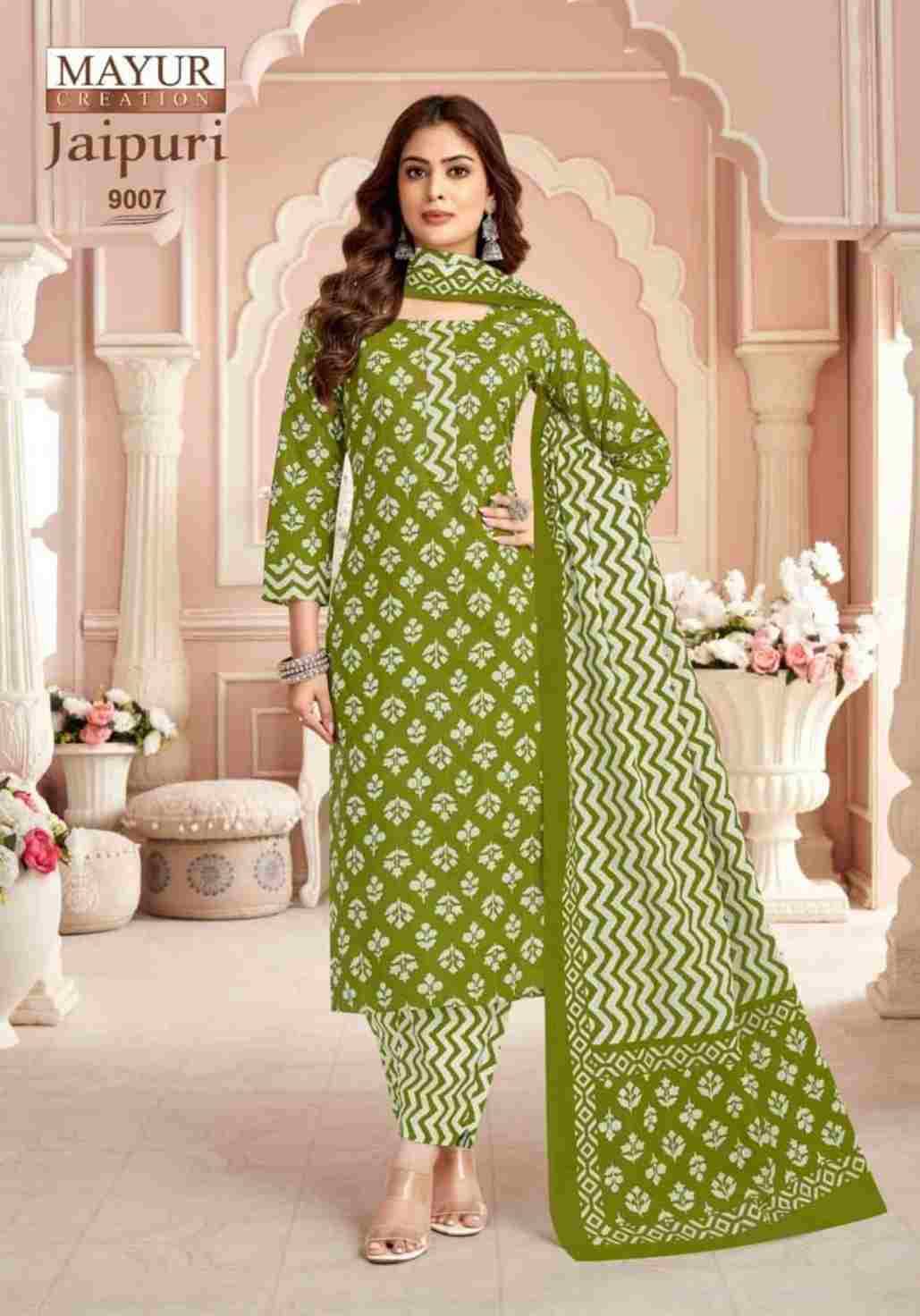 Jaipuri Vol-9 By Mayur Creation 9001 To 9010 Series Beautiful Festive Suits Stylish Fancy Colorful Casual Wear & Ethnic Wear Cotton Print Dresses At Wholesale Price