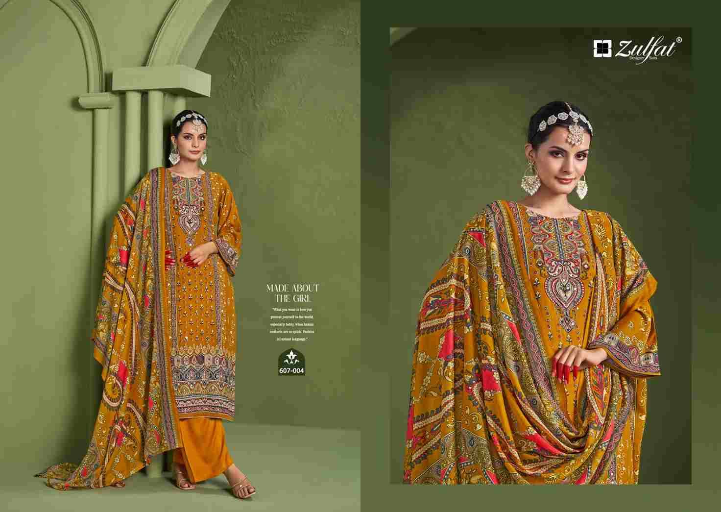 Aayat Vol-7 By Zulfat 607-001 To 607-006 Series Beautiful Festive Suits Stylish Fancy Colorful Casual Wear & Ethnic Wear Pure Viscose Rayon Print Dresses At Wholesale Price