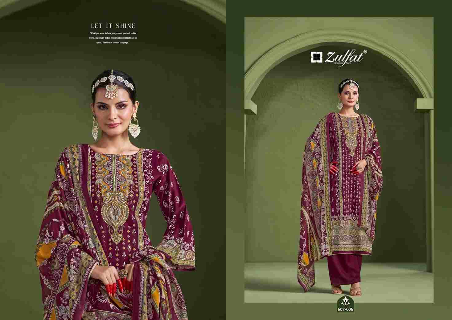 Aayat Vol-7 By Zulfat 607-001 To 607-006 Series Beautiful Festive Suits Stylish Fancy Colorful Casual Wear & Ethnic Wear Pure Viscose Rayon Print Dresses At Wholesale Price