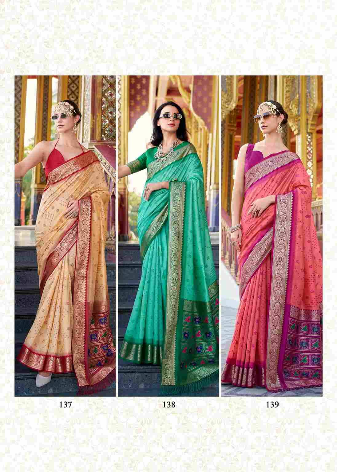 Aaradhya By Rajpath 137 To 142 Series Indian Traditional Wear Collection Beautiful Stylish Fancy Colorful Party Wear & Occasional Wear Handloom Silk Sarees At Wholesale Price