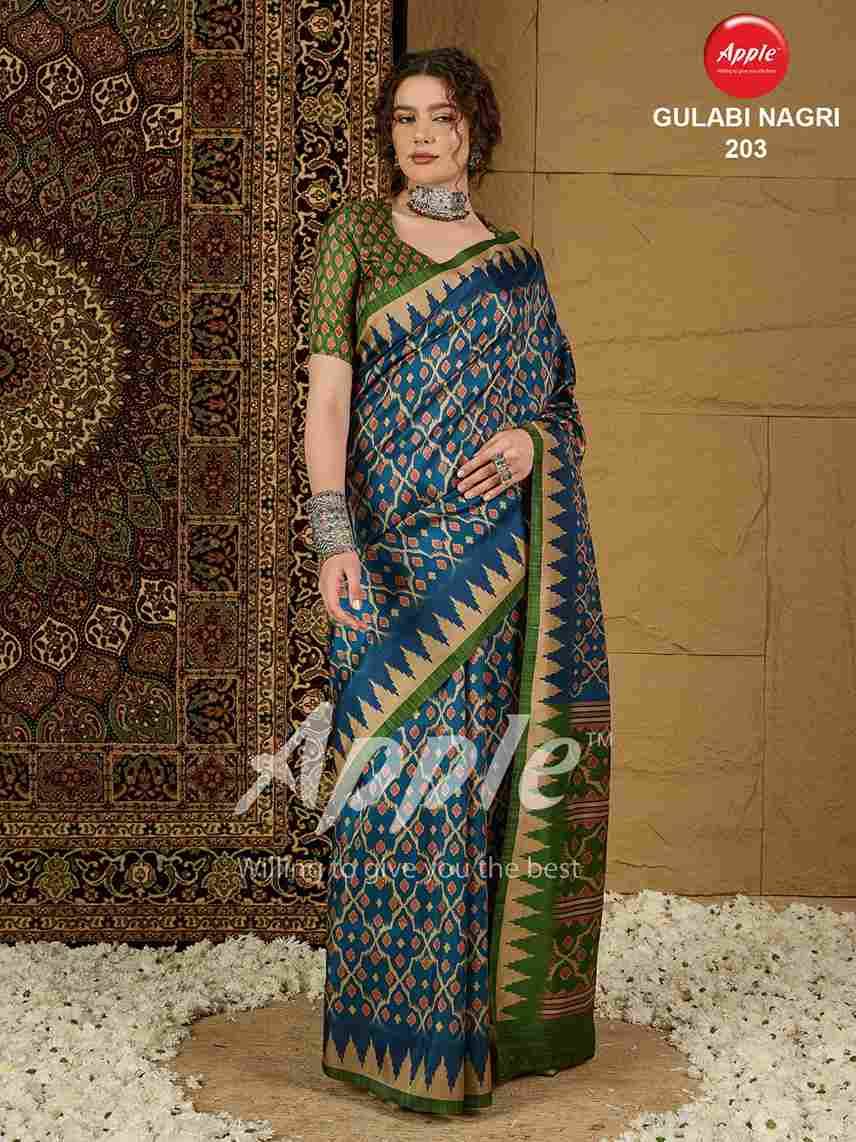 Gulabi Nagri By Apple 201 To 208 Series Indian Traditional Wear Collection Beautiful Stylish Fancy Colorful Party Wear & Occasional Wear Silk Sarees At Wholesale Price