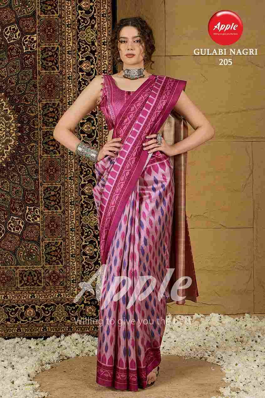 Gulabi Nagri By Apple 201 To 208 Series Indian Traditional Wear Collection Beautiful Stylish Fancy Colorful Party Wear & Occasional Wear Silk Sarees At Wholesale Price