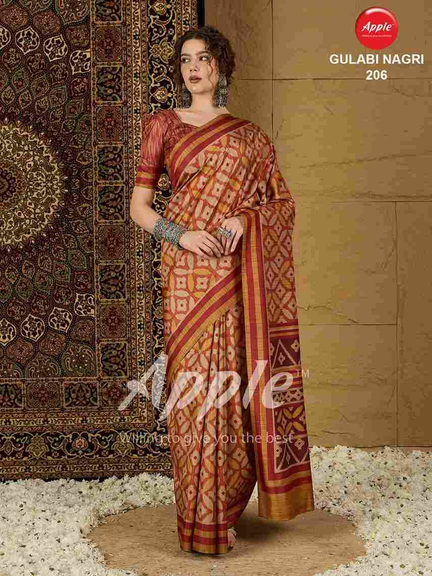 Gulabi Nagri By Apple 201 To 208 Series Indian Traditional Wear Collection Beautiful Stylish Fancy Colorful Party Wear & Occasional Wear Silk Sarees At Wholesale Price