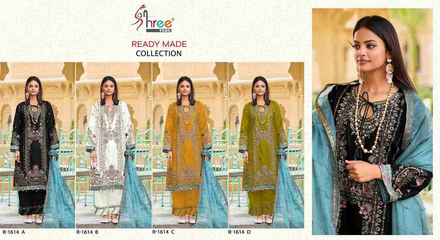 Shree Fabs Hit Design R-1614 Colours By Shree Fabs R-1614-A To R-1614-D Series Designer Pakistani Suits Collection Beautiful Stylish Fancy Colorful Party Wear & Occasional Wear Organza Dresses At Wholesale Price
