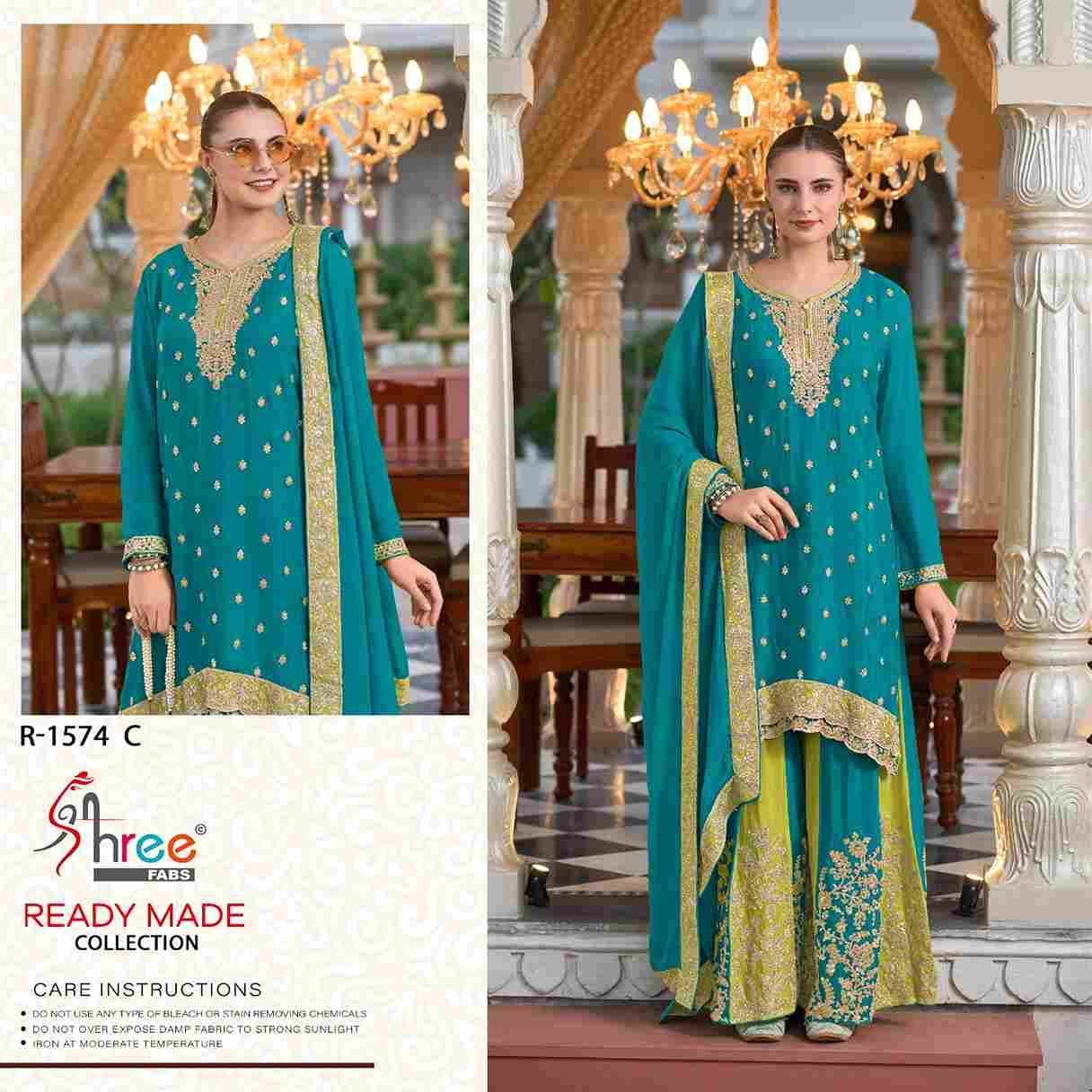 Shree Fabs Hit Design R-1574 Colours By Shree Fabs R-1574-A To R-1574-D Series Designer Pakistani Suits Collection Beautiful Stylish Fancy Colorful Party Wear & Occasional Wear Chinnon Silk Dresses At Wholesale Price