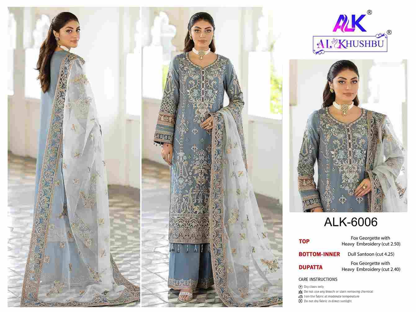 Agha Noor Vol-2 By Al Khushbu 6006 To 6008 Series Designer Pakistani Suits Beautiful Fancy Stylish Colorful Party Wear & Occasional Wear Faux Georgette With Embroidery Dresses At Wholesale Price