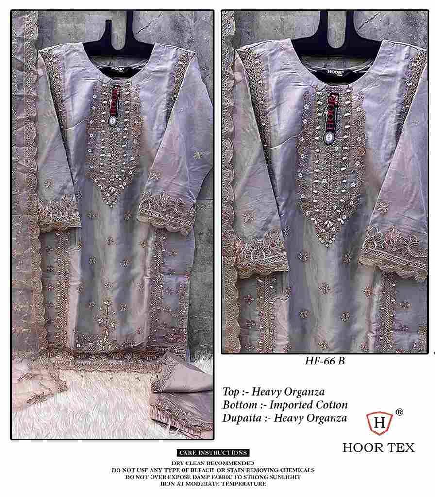 Hoor Tex Hit Design HF-66 Colours By Hoor Tex HF-66-A To HF-66-D Series Designer Festive Pakistani Suits Collection Beautiful Stylish Fancy Colorful Party Wear & Occasional Wear Heavy Organza With Embroidered Dresses At Wholesale Price