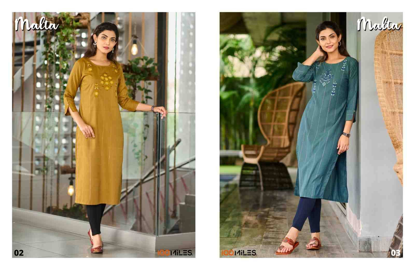 Malta By 100 Miles 01 To 04 Series Designer Stylish Fancy Colorful Beautiful Party Wear & Ethnic Wear Collection Cotton Kurtis At Wholesale Price