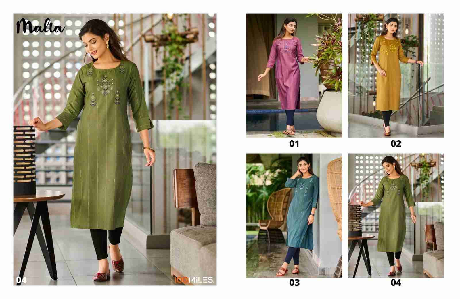 Malta By 100 Miles 01 To 04 Series Designer Stylish Fancy Colorful Beautiful Party Wear & Ethnic Wear Collection Cotton Kurtis At Wholesale Price