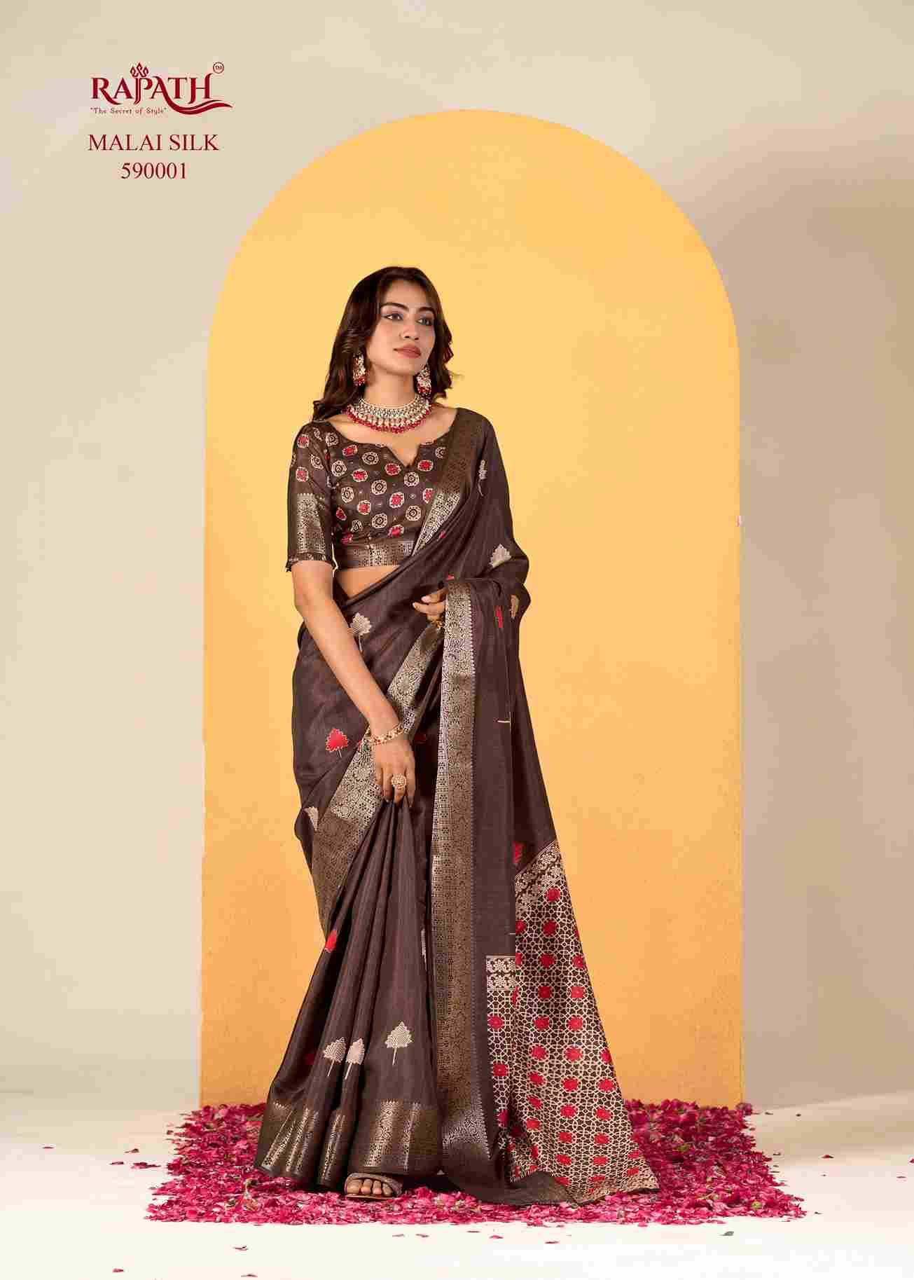 Chocolate By Rajpath 590001 To 590006 Series Indian Traditional Wear Collection Beautiful Stylish Fancy Colorful Party Wear & Occasional Wear Soft Dola Silk Sarees At Wholesale Price