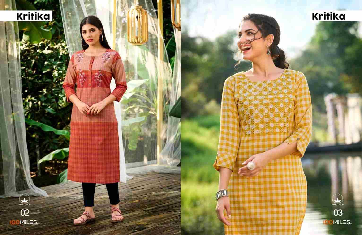 Kritika By 100 Miles 01 To 04 Series Designer Stylish Fancy Colorful Beautiful Party Wear & Ethnic Wear Collection Pure Cotton Kurtis At Wholesale Price