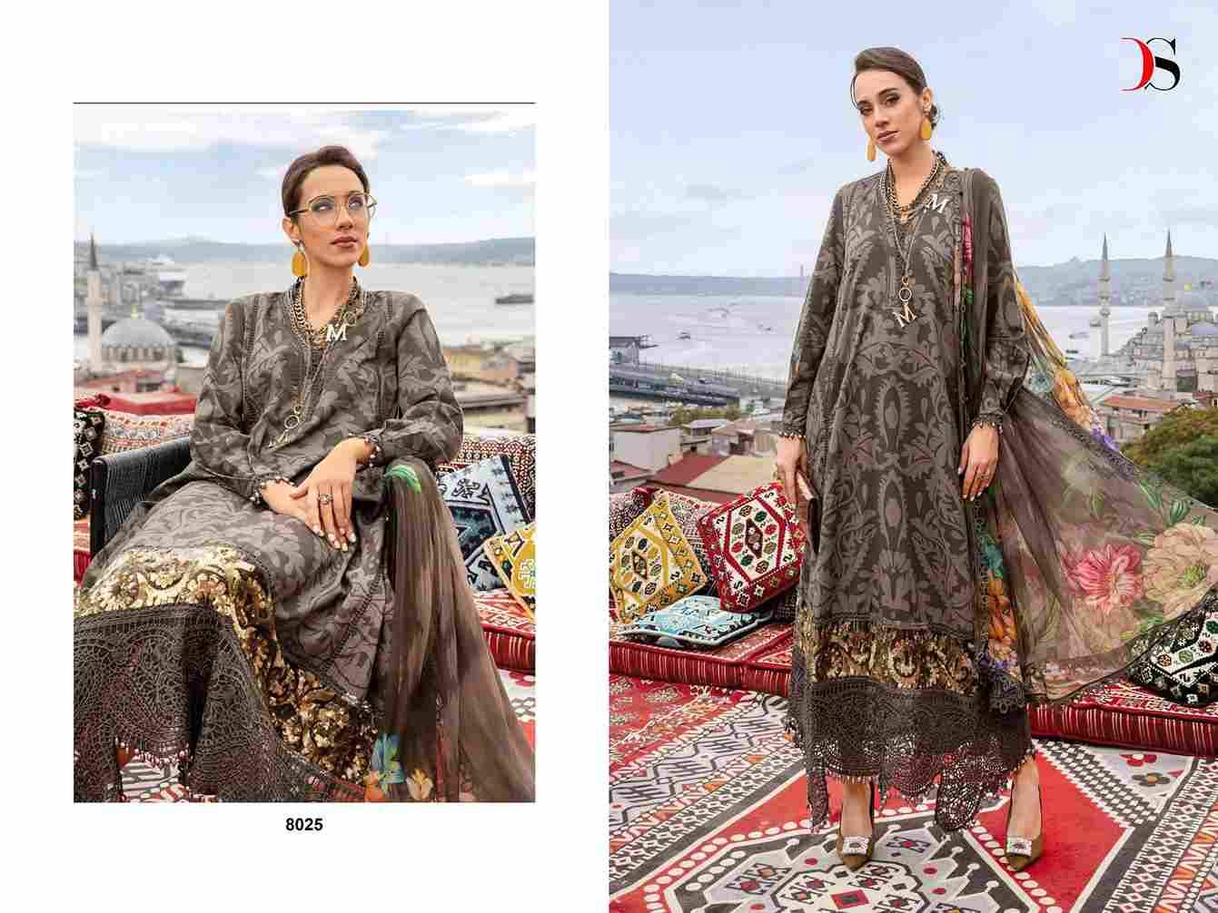 Maria.B. Mprint-24 Vol-5 By Deepsy Suits 8021 To 8026 Series Pakistani Stylish Beautiful Colourful Printed & Embroidered Party Wear & Occasional Wear Pure Cotton Dresses At Wholesale Price