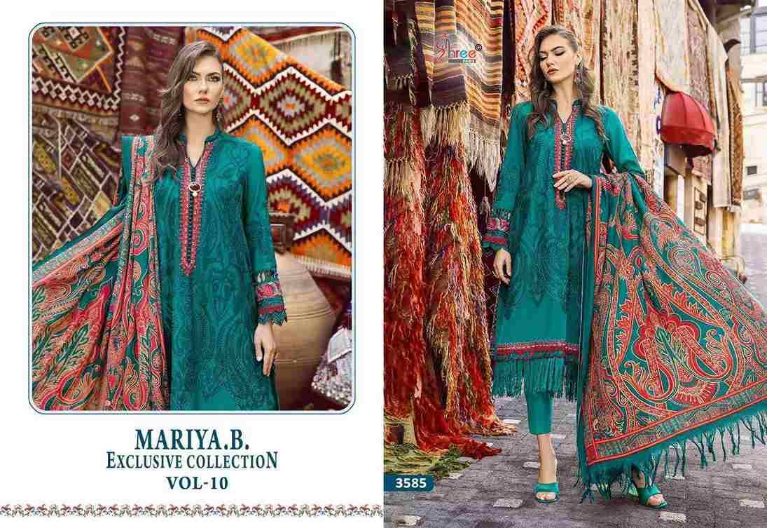 Mariya.B. Exclusive Collection Vol-10 By Shree Fabs 3585 To 3588 Series Beautiful Pakistani Suits Colorful Stylish Fancy Casual Wear & Ethnic Wear Rayon Cotton With Embroidered Dresses At Wholesale Price