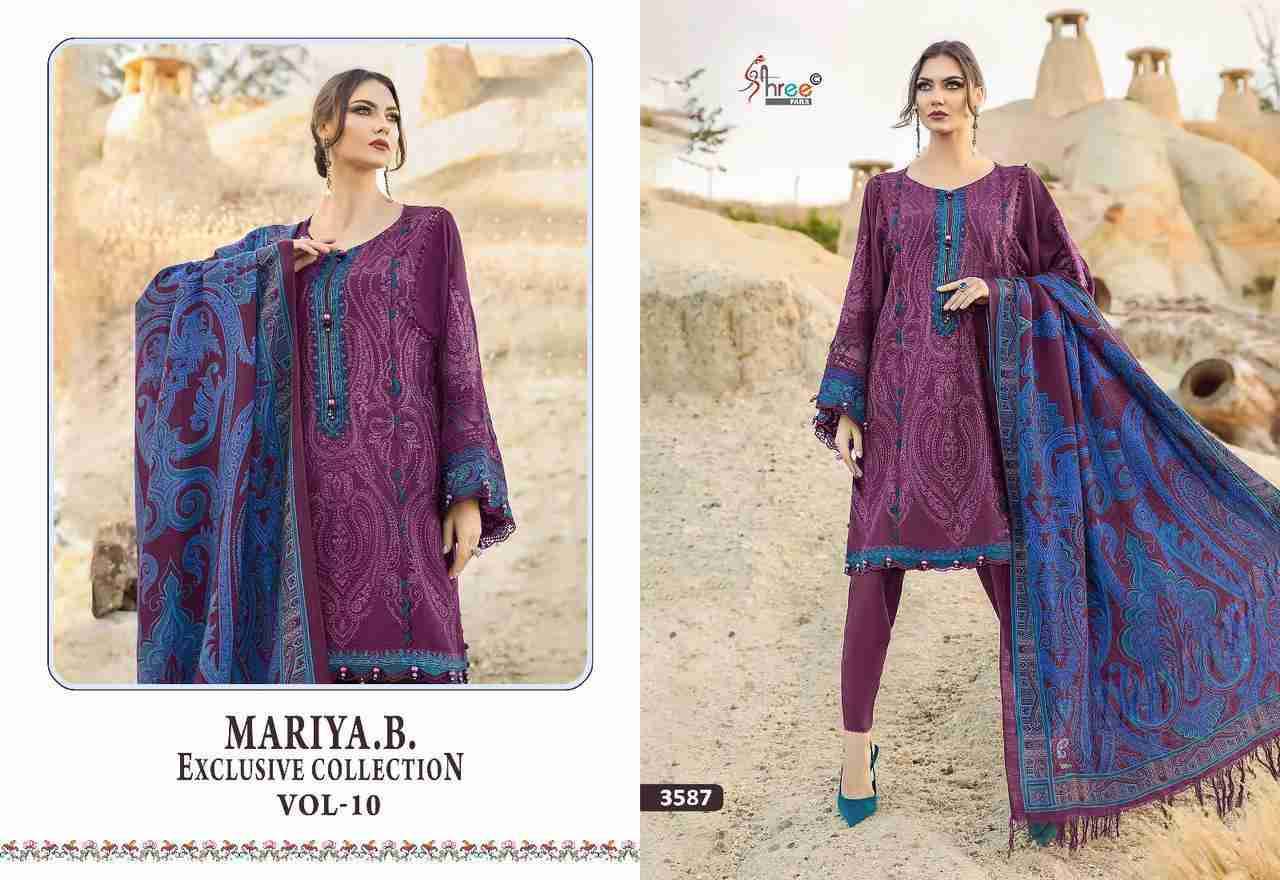 Mariya.B. Exclusive Collection Vol-10 By Shree Fabs 3585 To 3588 Series Beautiful Pakistani Suits Colorful Stylish Fancy Casual Wear & Ethnic Wear Rayon Cotton With Embroidered Dresses At Wholesale Price