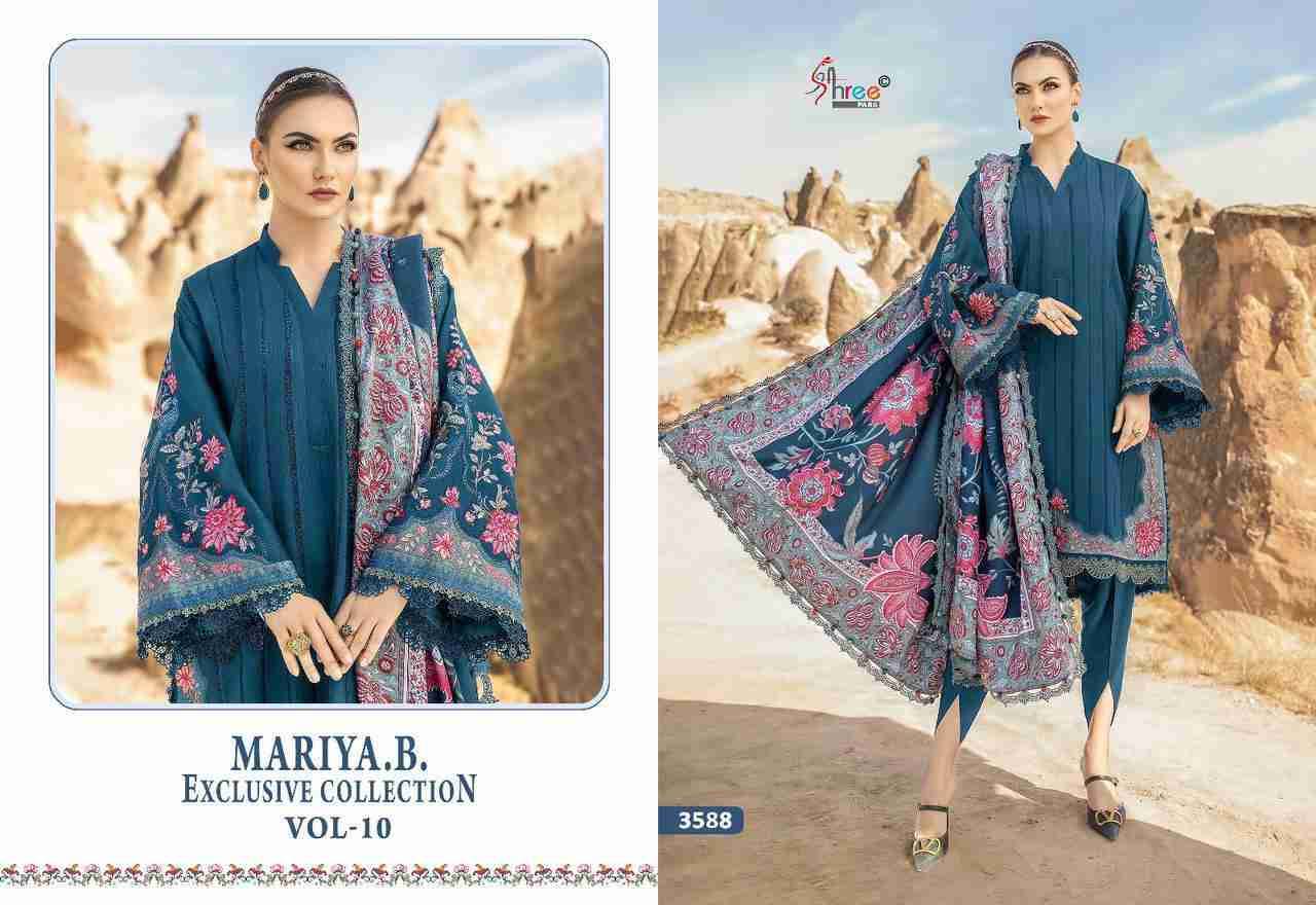 Mariya.B. Exclusive Collection Vol-10 By Shree Fabs 3585 To 3588 Series Beautiful Pakistani Suits Colorful Stylish Fancy Casual Wear & Ethnic Wear Rayon Cotton With Embroidered Dresses At Wholesale Price