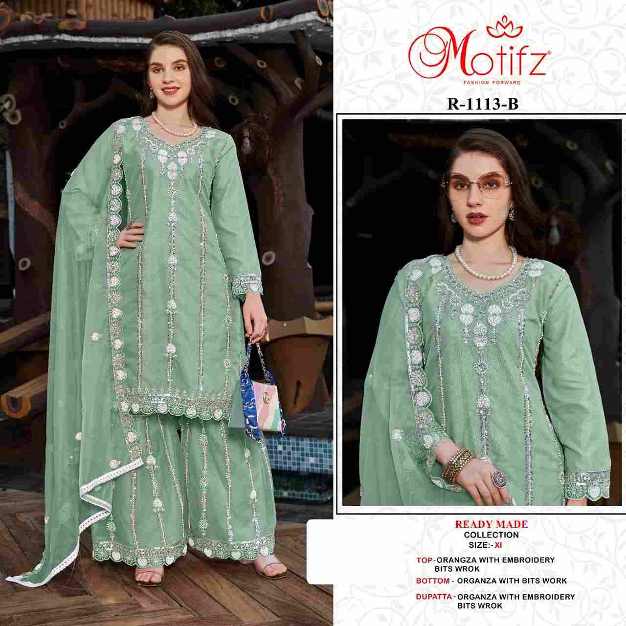 Motifz Hit Design 1113 Colours By Motifz 1113-A To 1113-D Series Beautiful Pakistani Suits Colorful Stylish Fancy Casual Wear & Ethnic Wear Organza Dresses At Wholesale Price