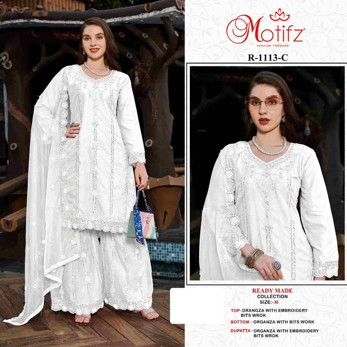 Motifz Hit Design 1113 Colours By Motifz 1113-A To 1113-D Series Beautiful Pakistani Suits Colorful Stylish Fancy Casual Wear & Ethnic Wear Organza Dresses At Wholesale Price