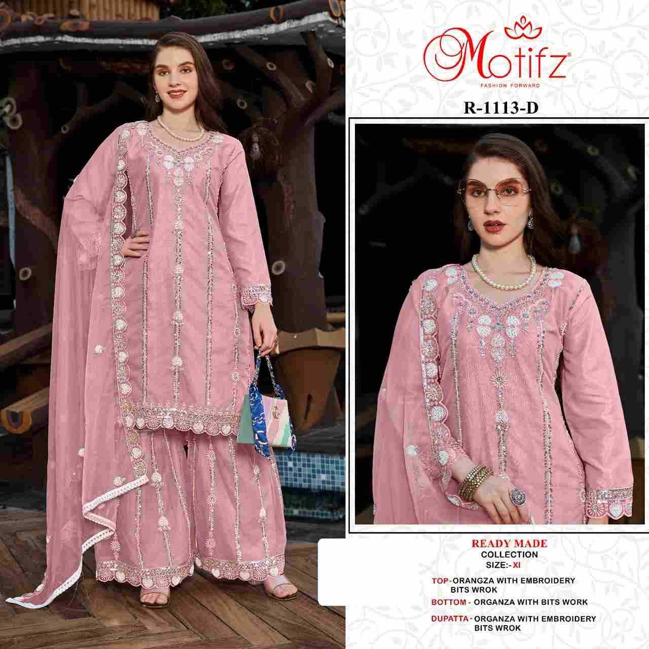 Motifz Hit Design 1113 Colours By Motifz 1113-A To 1113-D Series Beautiful Pakistani Suits Colorful Stylish Fancy Casual Wear & Ethnic Wear Organza Dresses At Wholesale Price